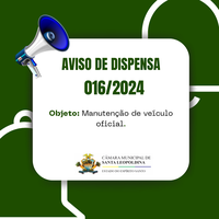 AVISO DISPENSA DE LICITAÇÃO 016/2024