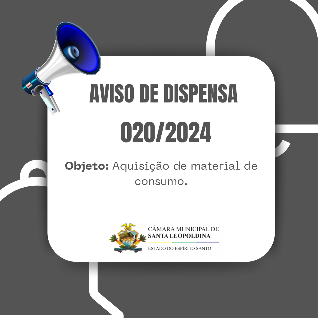 AVISO DISPENSA DE LICITAÇÃO 020/2024