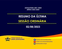 Confira as matérias deliberadas da última sessão ordinária!