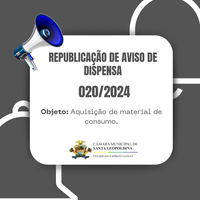 REPUBLICAÇÃO DE AVISO DE PRETENSA CONTRATAÇÃO DIRETA 020/2024