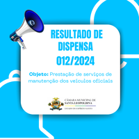 RESULTADO DE DISPENSA 016/2024