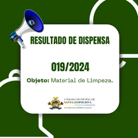 RESULTADO DE DISPENSA 019/2024